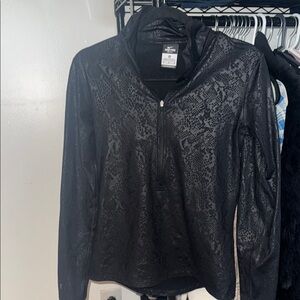 Black Patterned Dri-FIT Long Sleeve Top